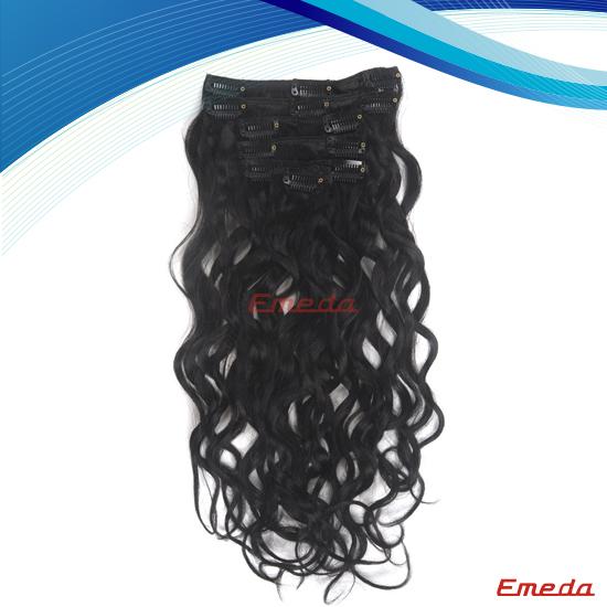 long curly clip in human hair extension
