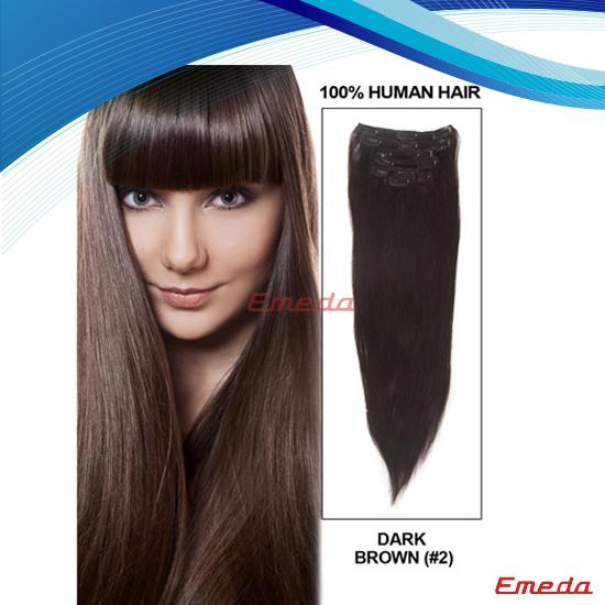 human hair clip in extensions