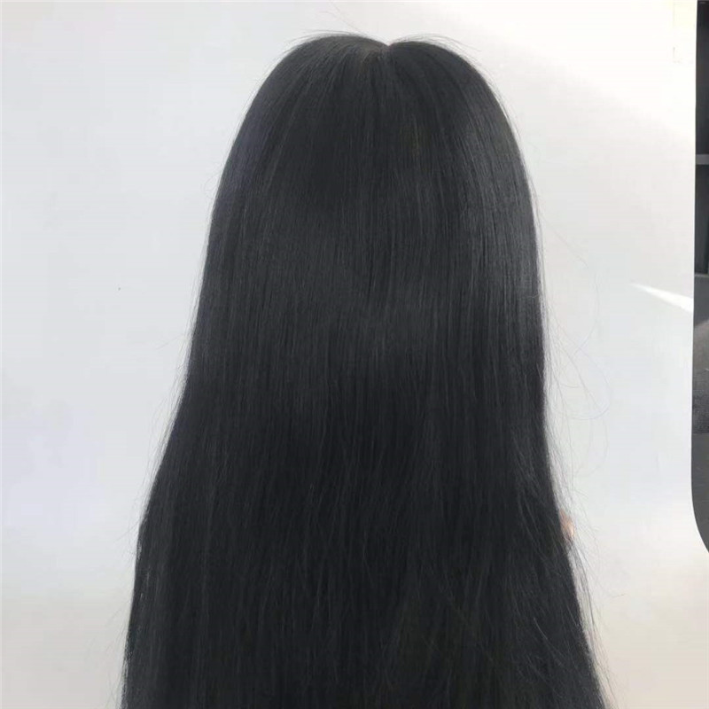 Silky Straight Natural Black 150 Density with Natural Hair Line Wig WK078