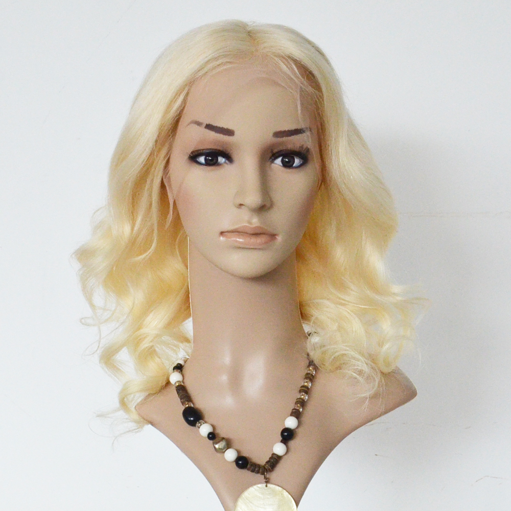 Brazilian Real Human Hair Lace Front Wigs Blonde Color Fashion   LM156