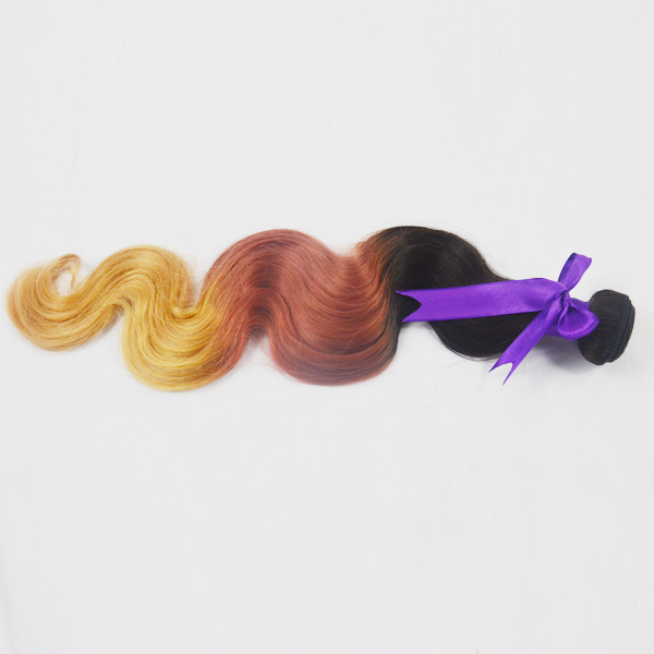 Qigndao Emeda standard weight 100G 2T ombre color hair weave ,3T ombre color hair extension HN166