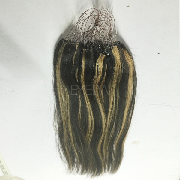 hand hook hanging ring mixed color natural straight hair extension CX