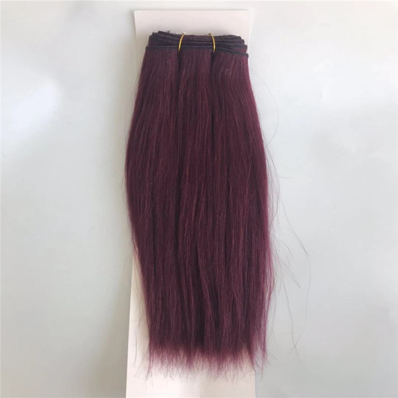 99J Purple Red Hair Weft Yaki Straight Texture Popular in Black Market WK074