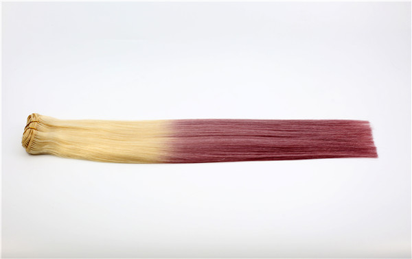 100% human hair Clip in hair extensions ombre color JF065