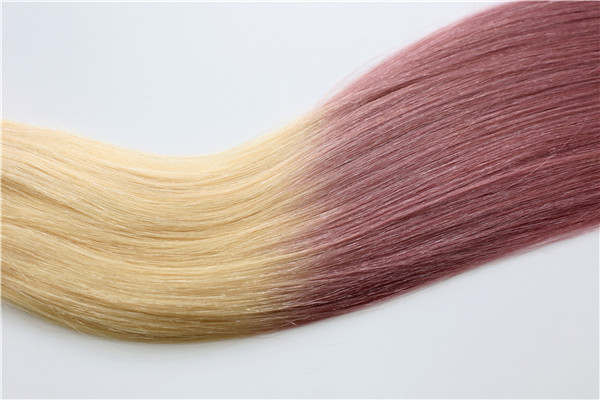 100% human hair Clip in hair extensions ombre color JF065