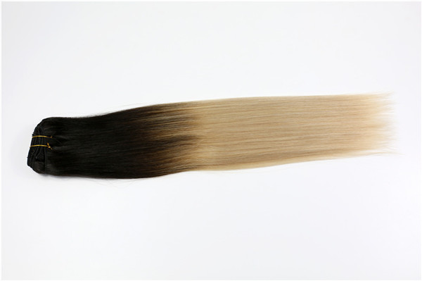 Ombre color 100% human hair weaving   ZJ0086