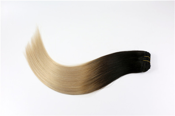 Ombre color 100% human hair weaving   ZJ0086