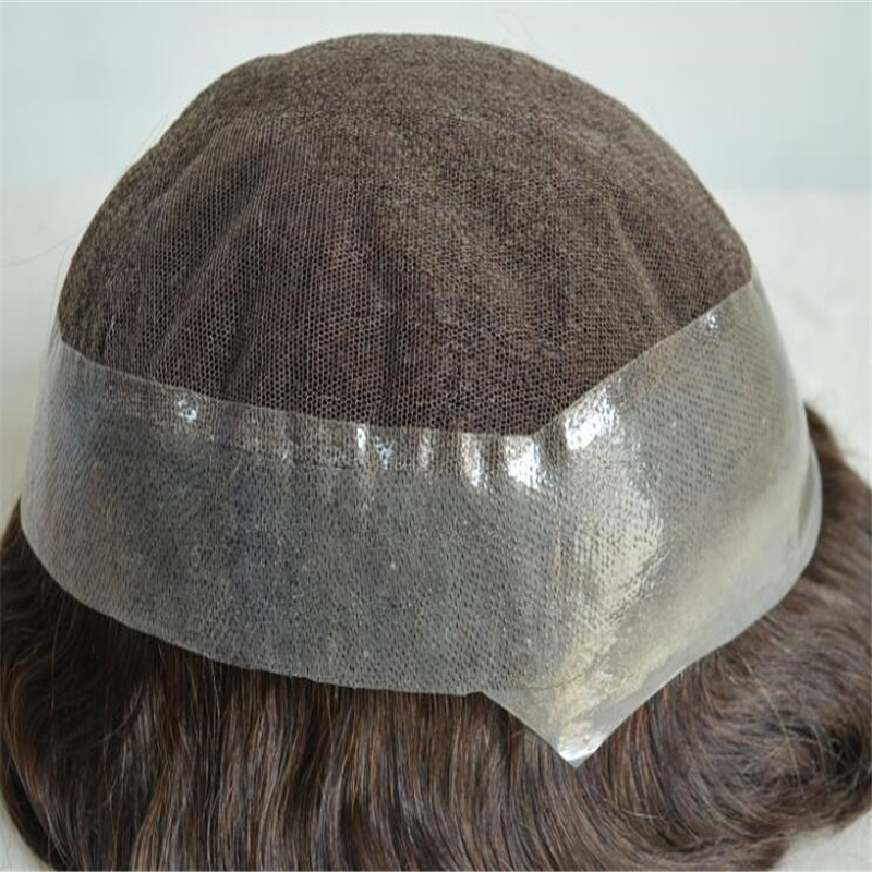 Australia Type Men Toupee Lace around Poly Material Human Hair WK052