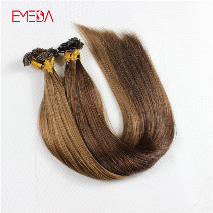 Professional China pre bonded hair extensions hair factory flat tip keratin remy human hair balayage YJ315