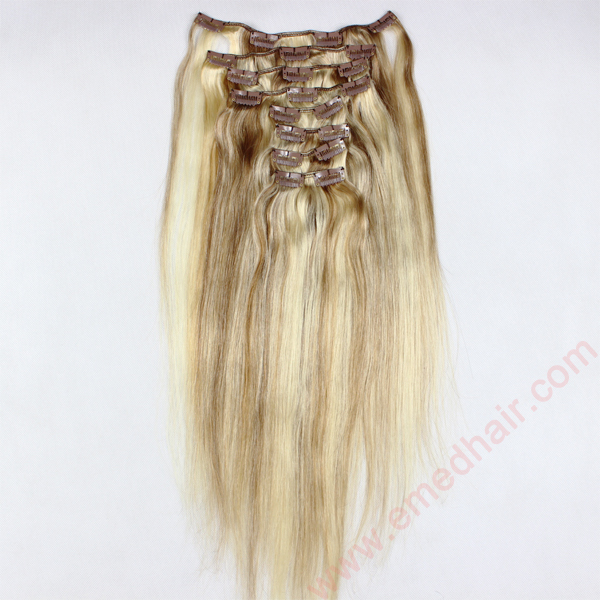 Wholesale Human Hair Clip Extension Remy Piano Color Hot Sale 24inch Hair Extension LM363 