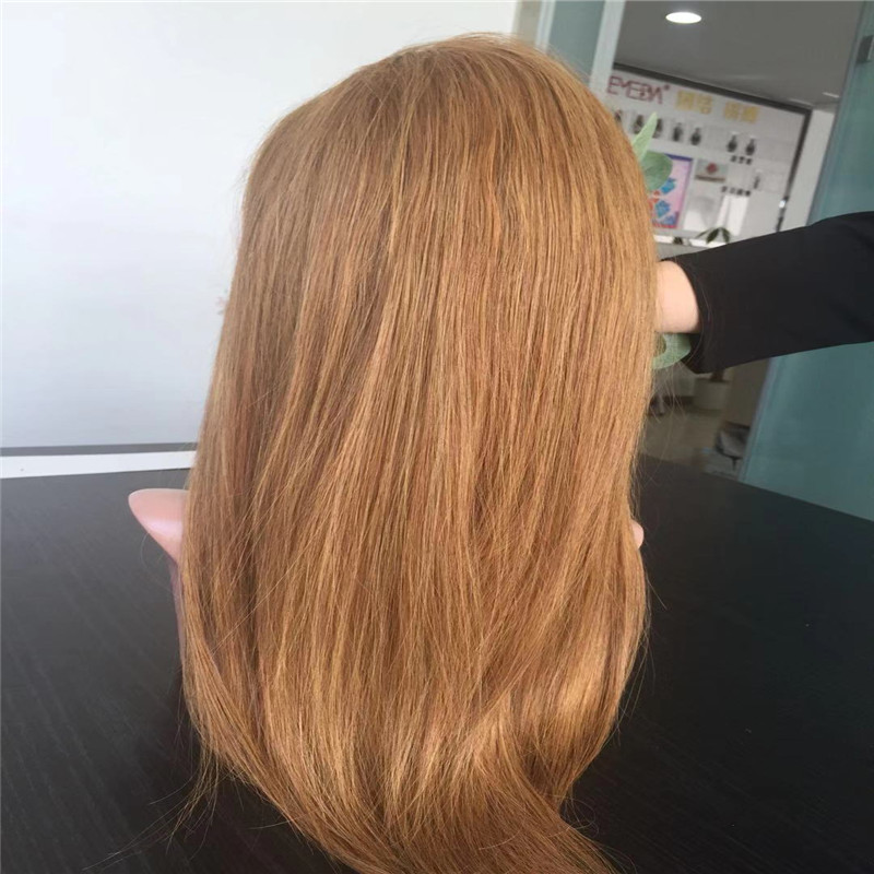 Customized Wig Yellow Color with High Density Front Lace WK086