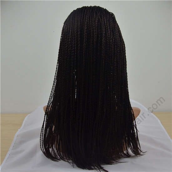 Synthetic micro twist lace front wig