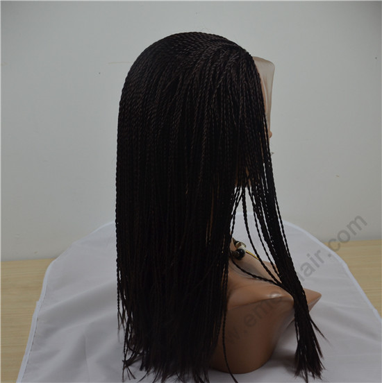 Synthetic micro twist lace front wig