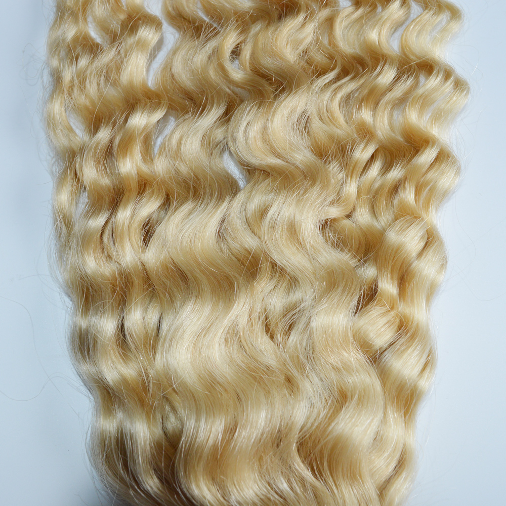 Grade 8A deep wave blonde hollywood hair weave extensions YJ136