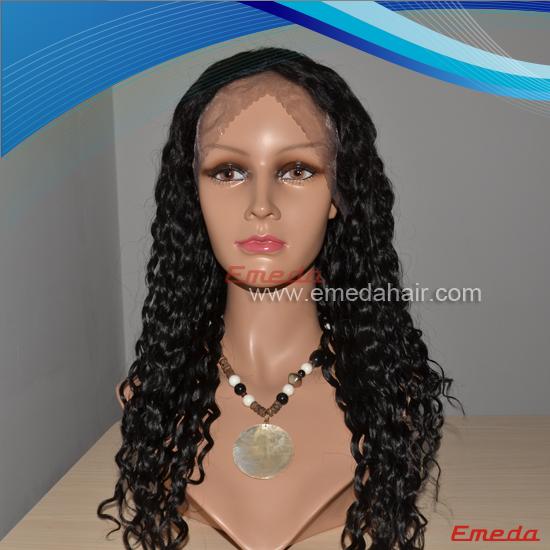 curly human brazilian hair lace front wig 