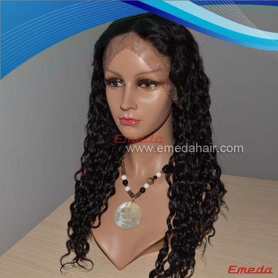 curly human brazilian hair lace front wig 