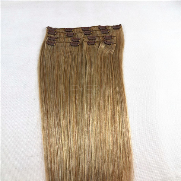 Canada market double drawn clipin hair extensions YJ73