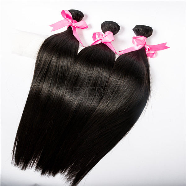 Raw Peruvian virgin hair weave silk Straight with closure hot sale YL033