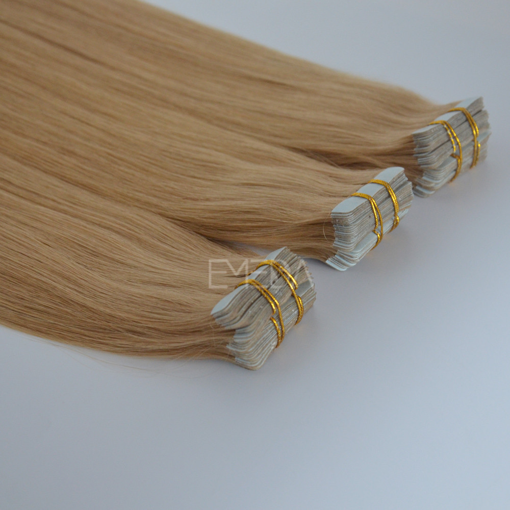 100% Virgin hair with full cuticle tape hair extension use America Blue tape JF027