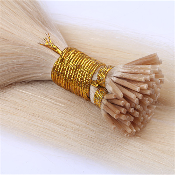50 Strands Per Pack Stick Tip Hair Extensions #60 White Blonde Color   Keratin Human Hair Extensions YL349