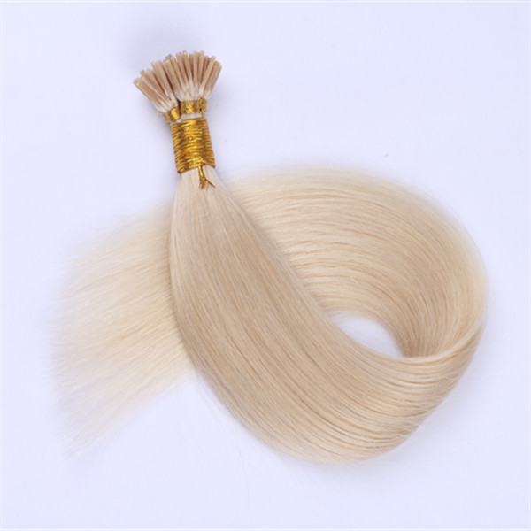 50 Strands Per Pack Stick Tip Hair Extensions #60 White Blonde Color   Keratin Human Hair Extensions YL349