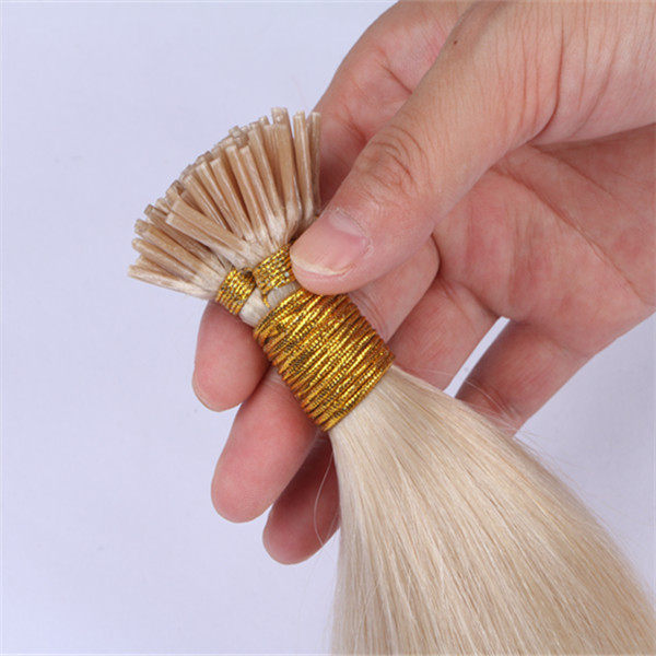 50 Strands Per Pack Stick Tip Hair Extensions #60 White Blonde Color   Keratin Human Hair Extensions YL349