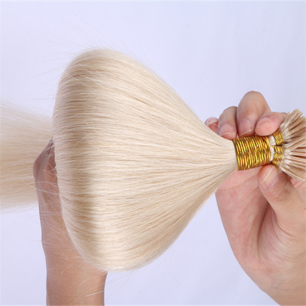 50 Strands Per Pack Stick Tip Hair Extensions #60 White Blonde Color   Keratin Human Hair Extensions YL349