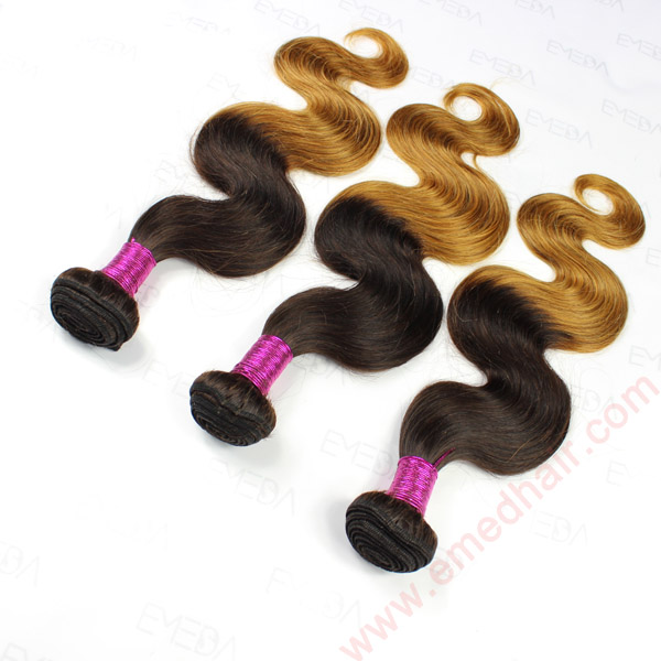 high quality virgin brazilian hair two toned color body wave