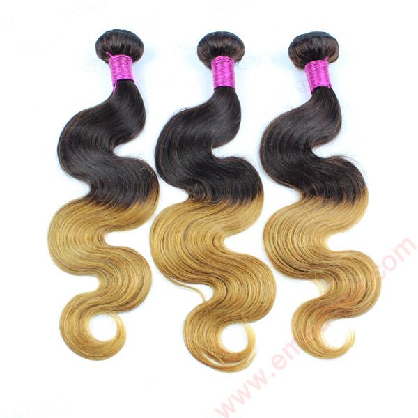 high quality virgin brazilian hair two toned color body wave
