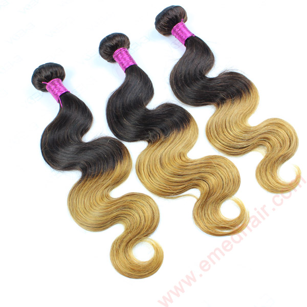 high quality virgin brazilian hair two toned color body wave