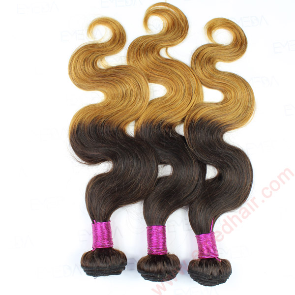 high quality virgin brazilian hair two toned color body wave