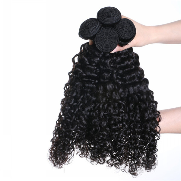 20 inch cambodian loose kinky curly human hair extensions weaves YJ215