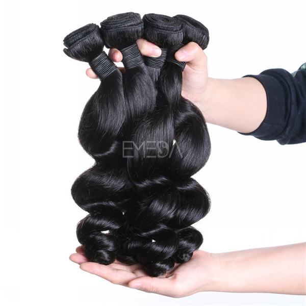 Stock virgin cuticle Peruvian human hair in several textures hair weaves, hair wefts zj0004