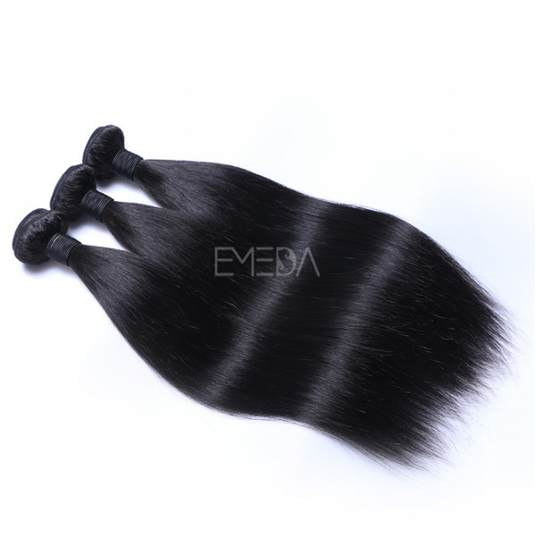 Stock virgin cuticle Peruvian human hair straight hair weaving, remy hair weft zj0006