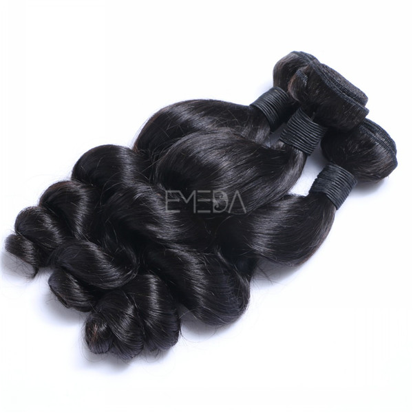 Stock virgin cuticle Malaysian human hair egg curl texture hair wefts zj0003