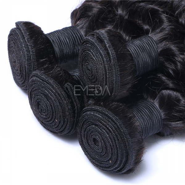 Stock virgin Indian temple hair kinky curly hair weaving, remy hair weft zj0013