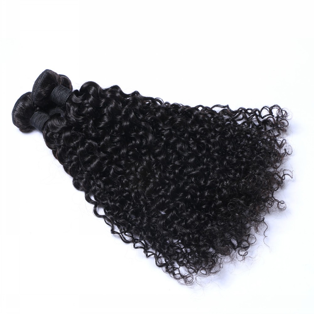 Black Human Hair Extensions Kinky Curly Weft Large Stock and Free Sample WK046