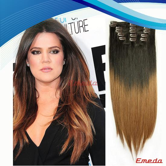 Fashion silky straight grade aaaaa virgin two color hair extension 