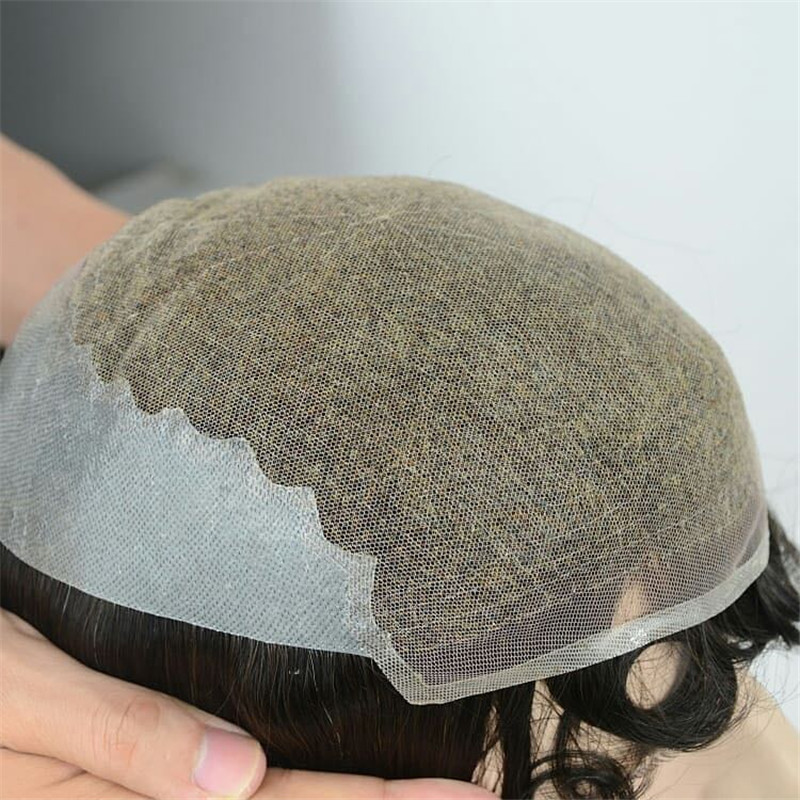 Hot Selling in Middle East Q6 Front Lace Toupee with PU around WK058