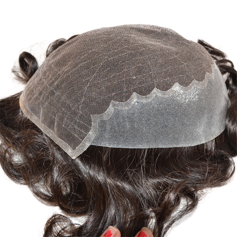 Hot Selling in Middle East Q6 Front Lace Toupee with PU around WK058