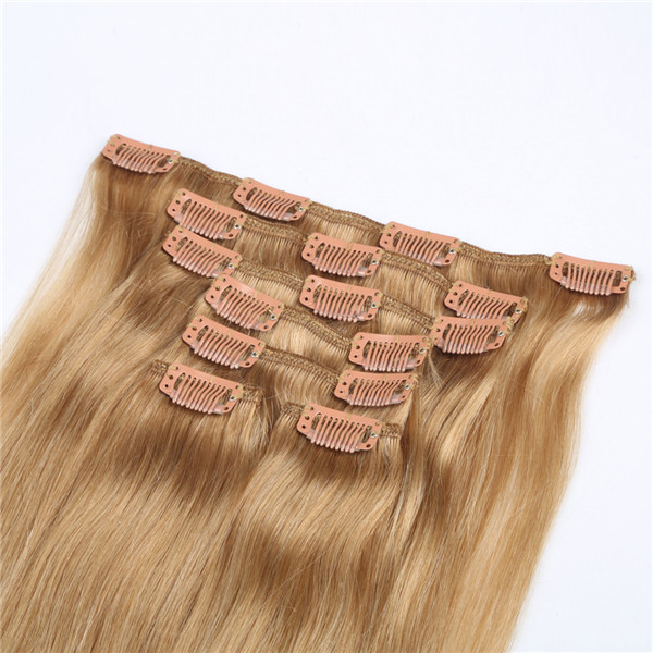 Double drawn russian hair clip in hair extensions clip YJ242