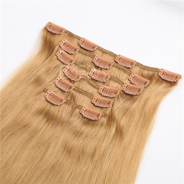 Double drawn russian hair clip in hair extensions clip YJ242