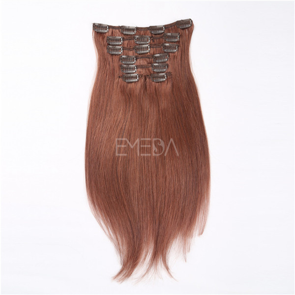 Double drawn thick clip in hair extensions remy YJ257