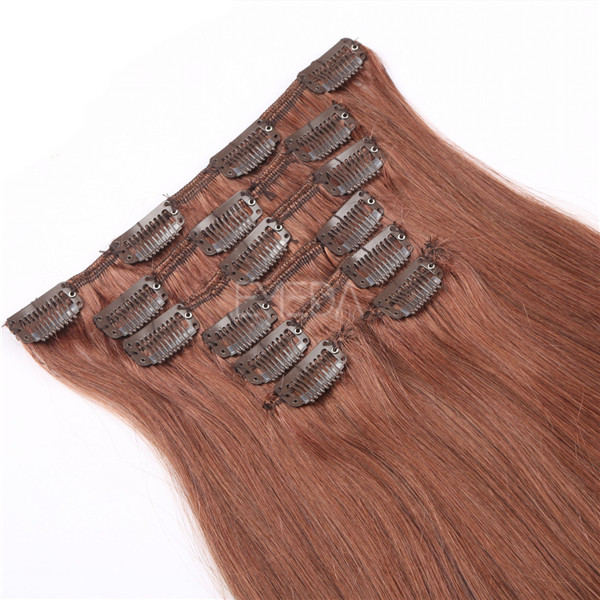 Double drawn thick clip in hair extensions remy YJ257