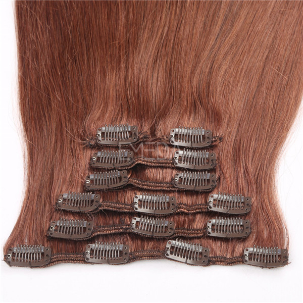 Double drawn thick clip in hair extensions remy YJ257