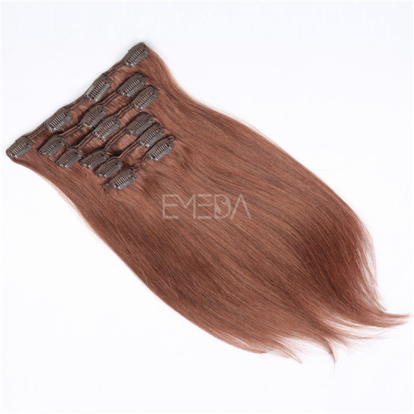 Double drawn thick clip in hair extensions remy YJ257
