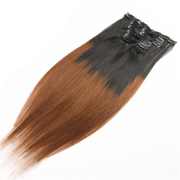 Ombre premium remy clip in hair extensions human hair YJ245