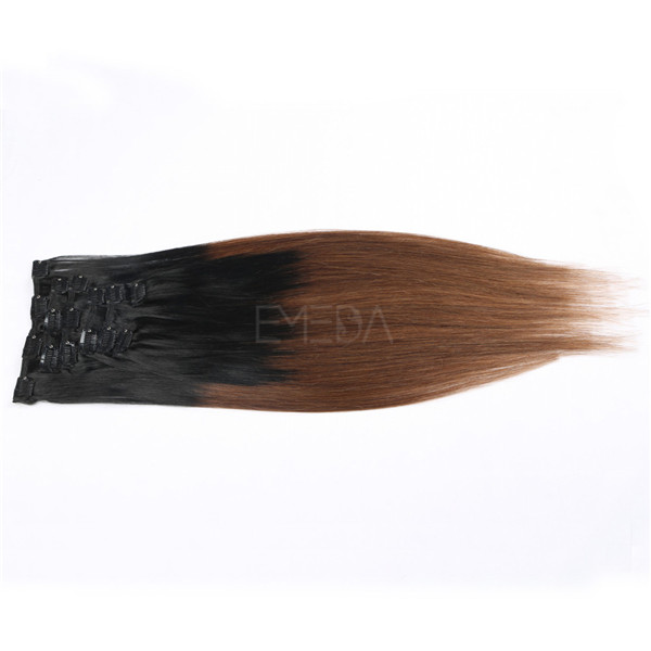 Ombre premium remy clip in hair extensions human hair YJ245