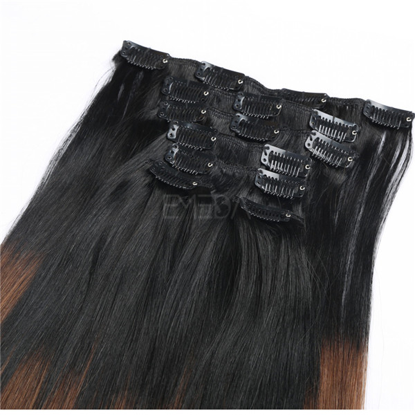 Ombre two tone real human hair clip in extensions YJ243