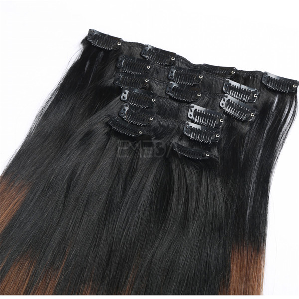 Ombre premium remy clip in hair extensions human hair YJ245